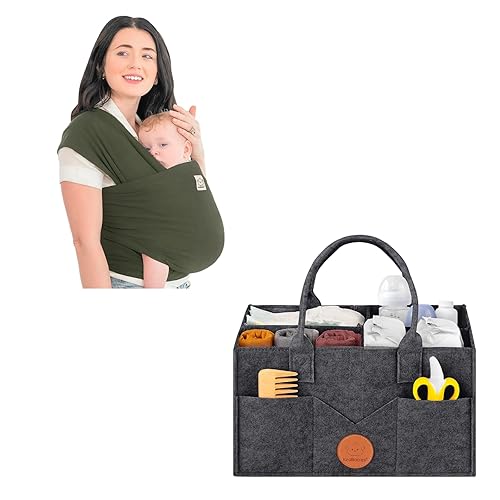 KeaBabies Portabebés y organizador de pañales KeaBabies Todo en 1 Original transpirable Baby Sling, organizador de bebé para guardería, ligero,