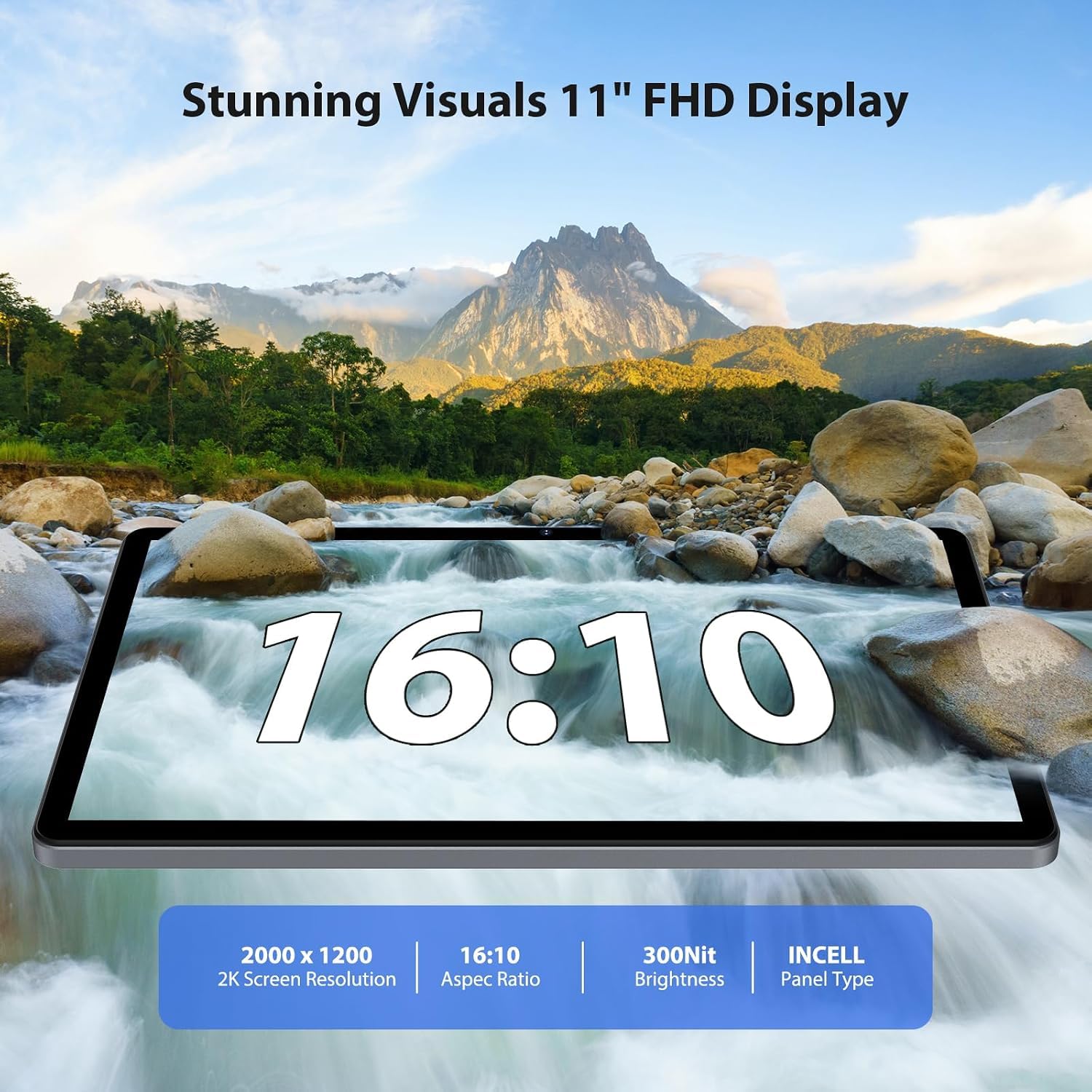 Android 15 Tablet 11 Pollici, 2K Tablet con Tastiera e Mouse, 36GB RAM + 512GB ROM + TF 2TB, 4G LTE SIM + 5G WiFi, Octa-Core/2000 x 1200 IPS/8MP+13MP/9580mAh/BT5.0/Widevine L1/GPS, Grigio