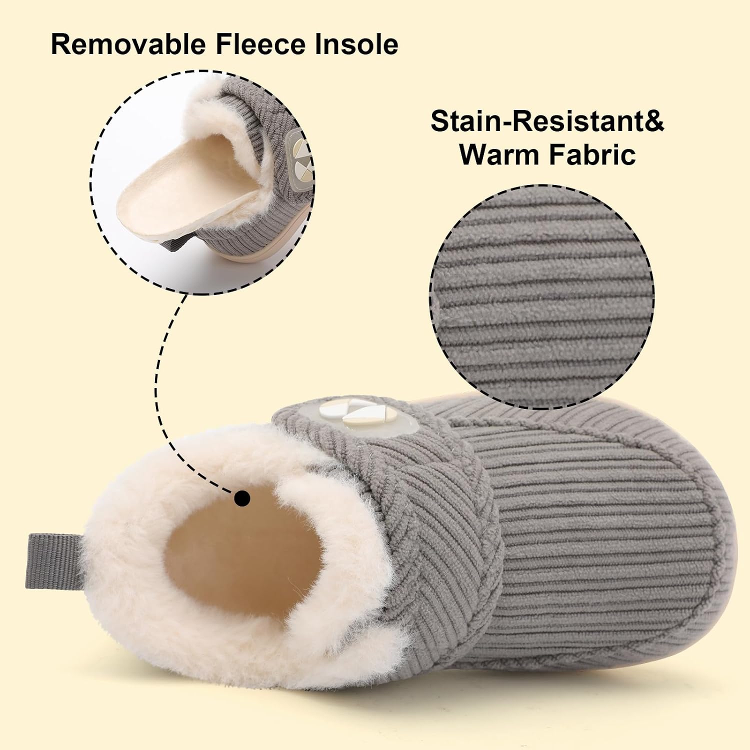 Centipede Demon Toddler Slippers Fuzzy Kids House Slippers Rubber Soles Toddler Winter Shoes Wide Boots for Indoor Outdoor