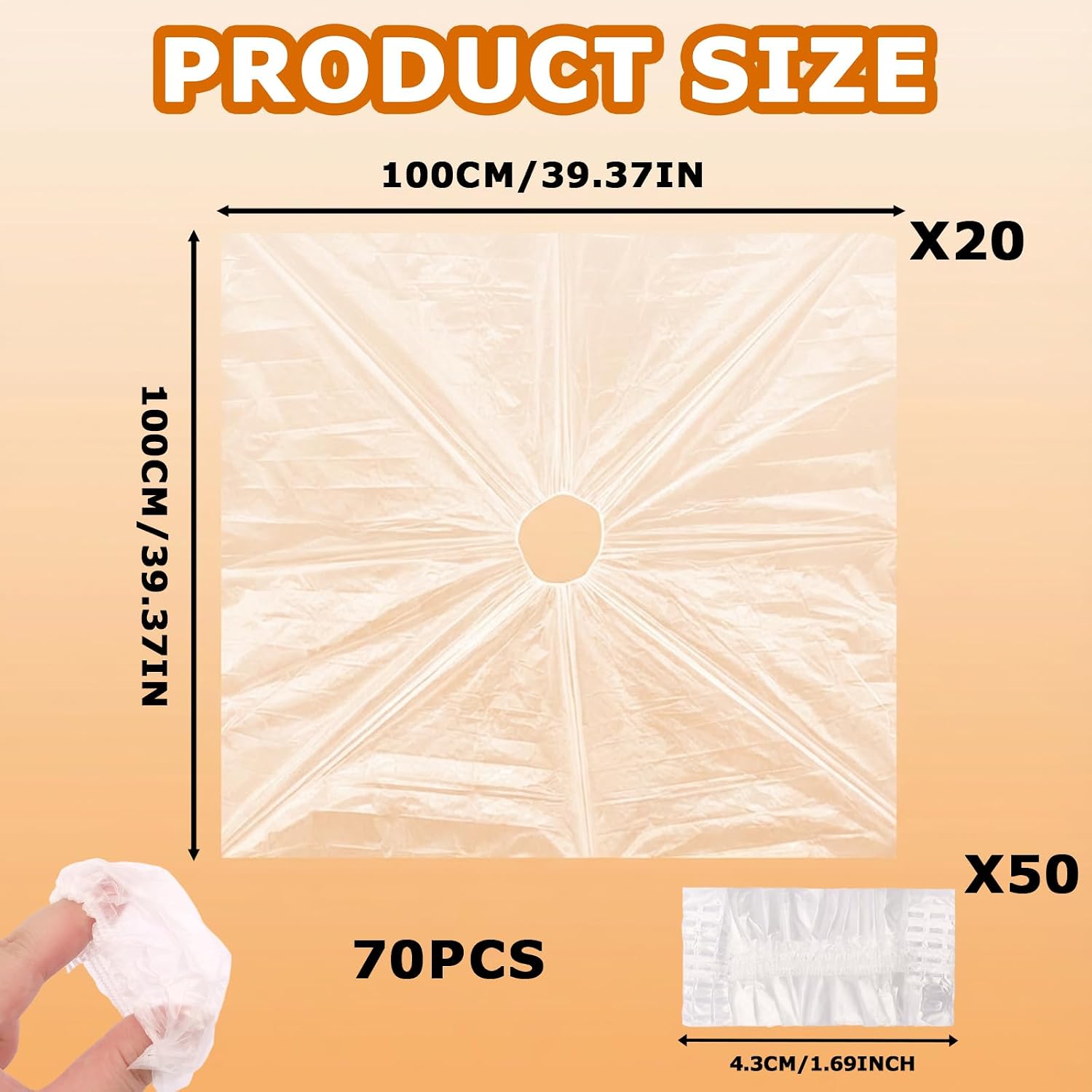 20PCS Disposable Waterproof Hair Dye Cape Salon Barber Bibs with Ear Covers