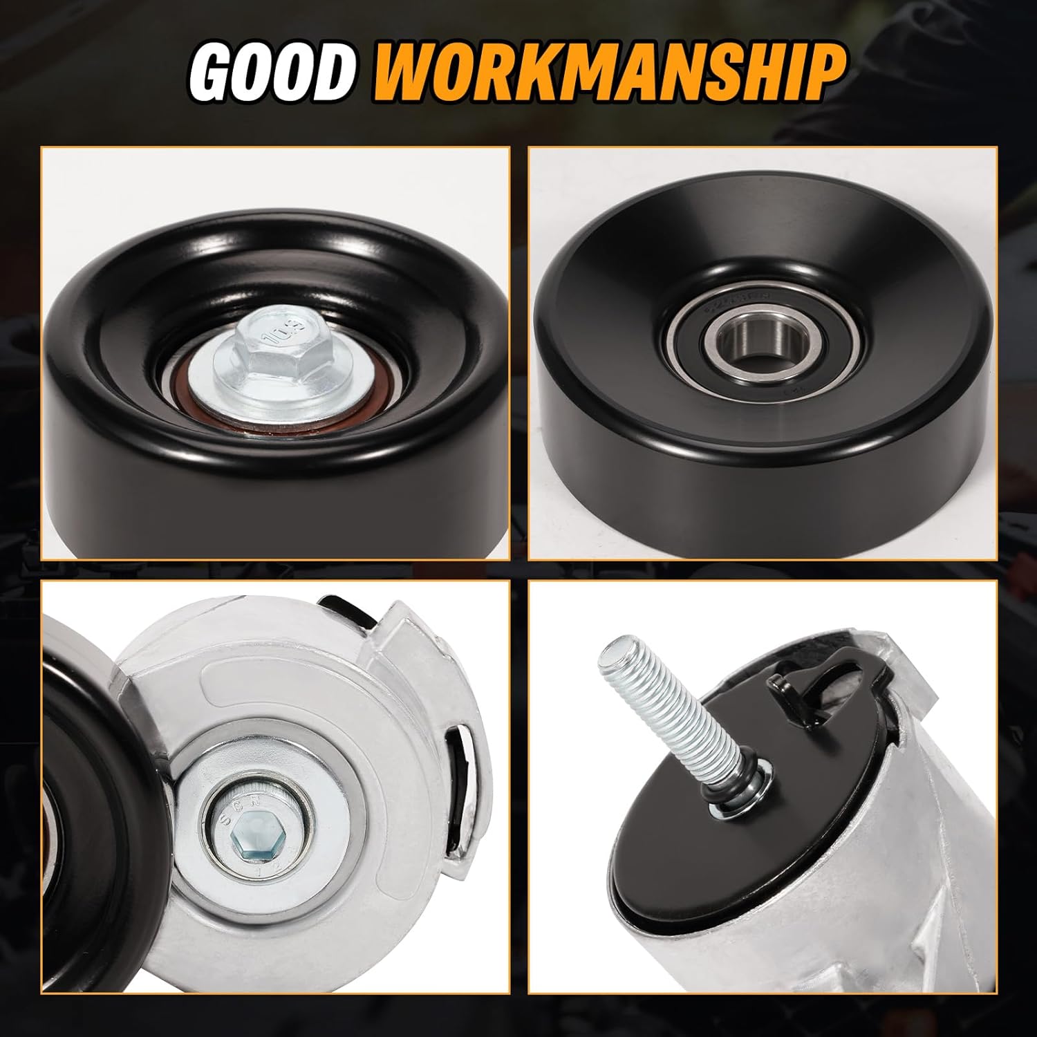 Engine Serpentine Belt Tensioner Bolt Idler Pulley Drive Kit Fit for Ford Ranger, for Mazda B3000, OHV V6 3.0L, 1997 1998 1999 2000 2001 2002 2003 2004 2005 2006 - Replace 38385 38001 6PK2243