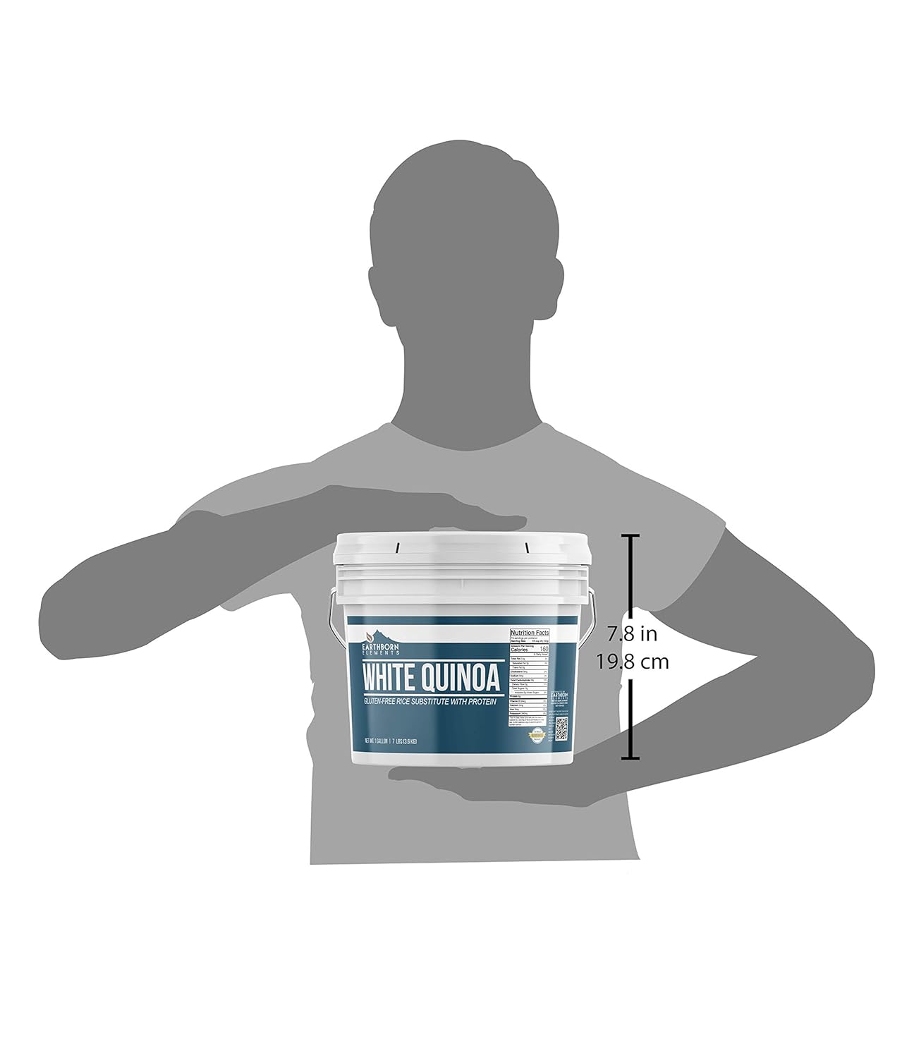 Earthborn Elements White Quinoa, 1 Gallon, Gluten-Free, Raw, Vegan, Packaged in a Resealable Bucket