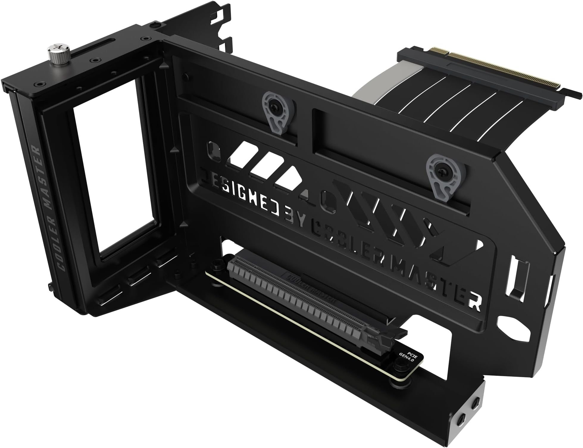 Cooler Master Vertical GPU Holder Kit V3, for E-ATX/ATX/mATX PC Case & PCI-E 4.0 Devices, Adjustable Modular Video Card Support, Thick SGCC Steel Bracket, 165 mm Riser Cable Included - Black