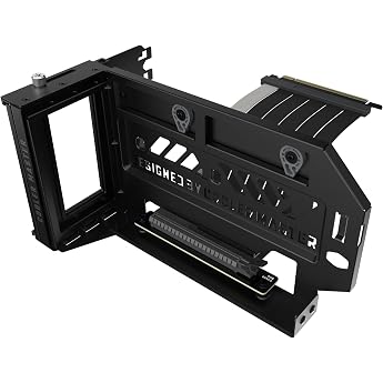 Cooler Master Vertical GPU Holder Kit V3 - For E-ATX/ATX/mATX PC Cases & PCI-E 4.0 Devices Customizable Modular Graphics Card Support Thick SGCC Steel Bracket Includes 165mm Riser Cable - Black
