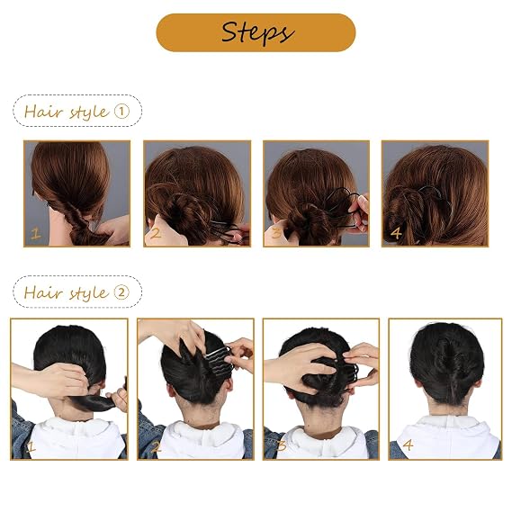12 Pieces Hair Side Combs Metal Hair Fork Clip French Twist Comb Updo Hair Stick, U-Shape Teeth Styling Tools Messy Bun Maker Vintage Hairstyle Hair Pins Hair Accessories for Women and Girls