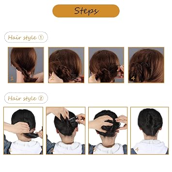 12 Pieces Hair Side Combs Metal Hair Fork Clip French Twist Comb Updo Hair Stick, U-Shape Teeth Styling Tools Messy Bun Maker Vintage Hairstyle Hair Pins Hair Accessories for Women and Girls