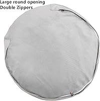 Vista 9 de Asuprui Puf otomano para el suelo, reposapiés otomano, sin relleno, 20 x 20 x 12 pulgadas, asiento redondo, puf, silla plegable, almacenamiento