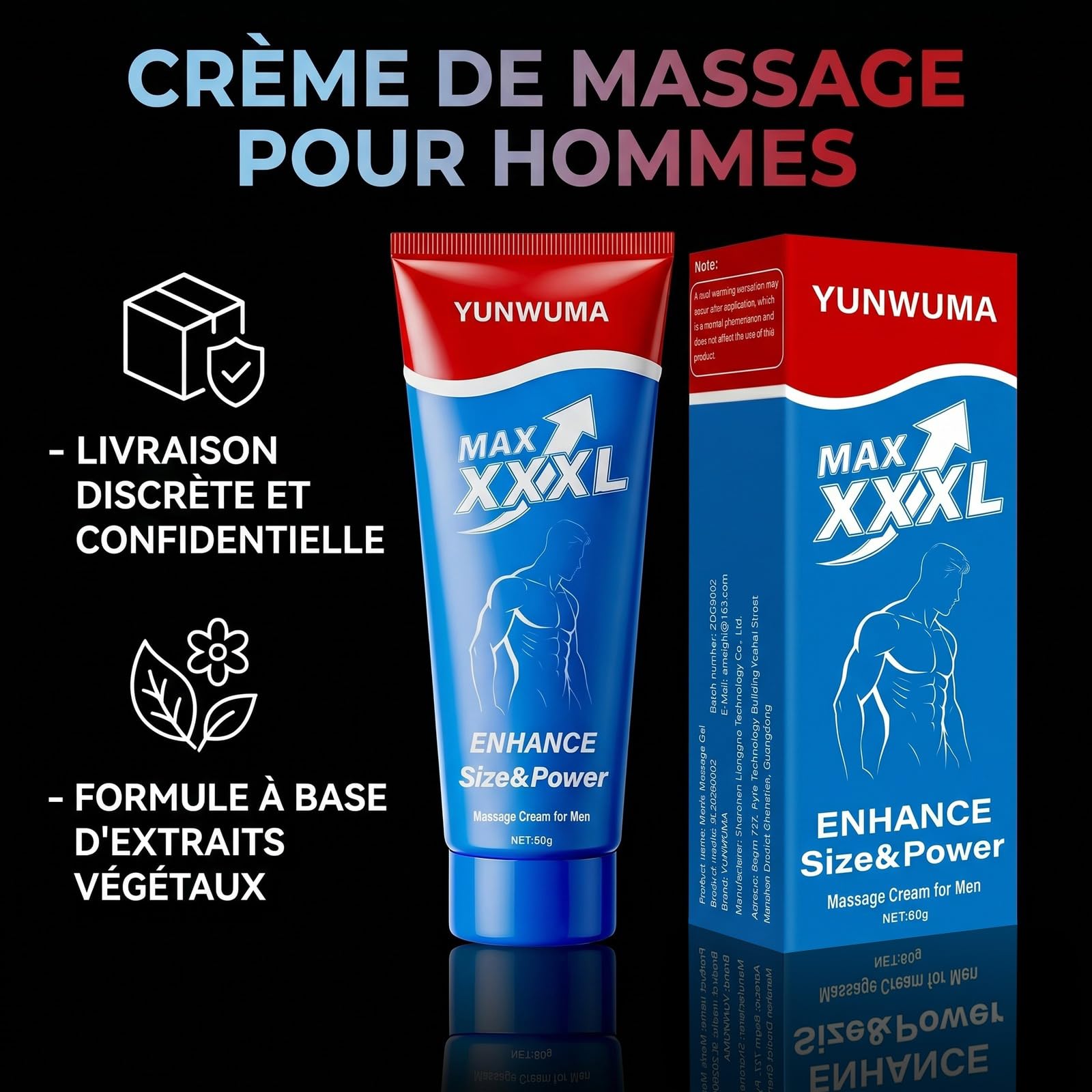 Crème Grossir Pénis pour Homme,Soin intime et retardant d'éjaculation, pour Plus de Confort, Taille et Confiance,gel pour l'agrandissement de la zone intime, gel de massage pour une meilleure performa | Formule pour améliorer les performances masculines,