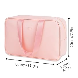 Full Size Toiletry Bag Women Large Cosmetic Bag Travel Makeup Bag Organizer Medicine Bag for Toiletries Essentials Accessories (Large, Pink)