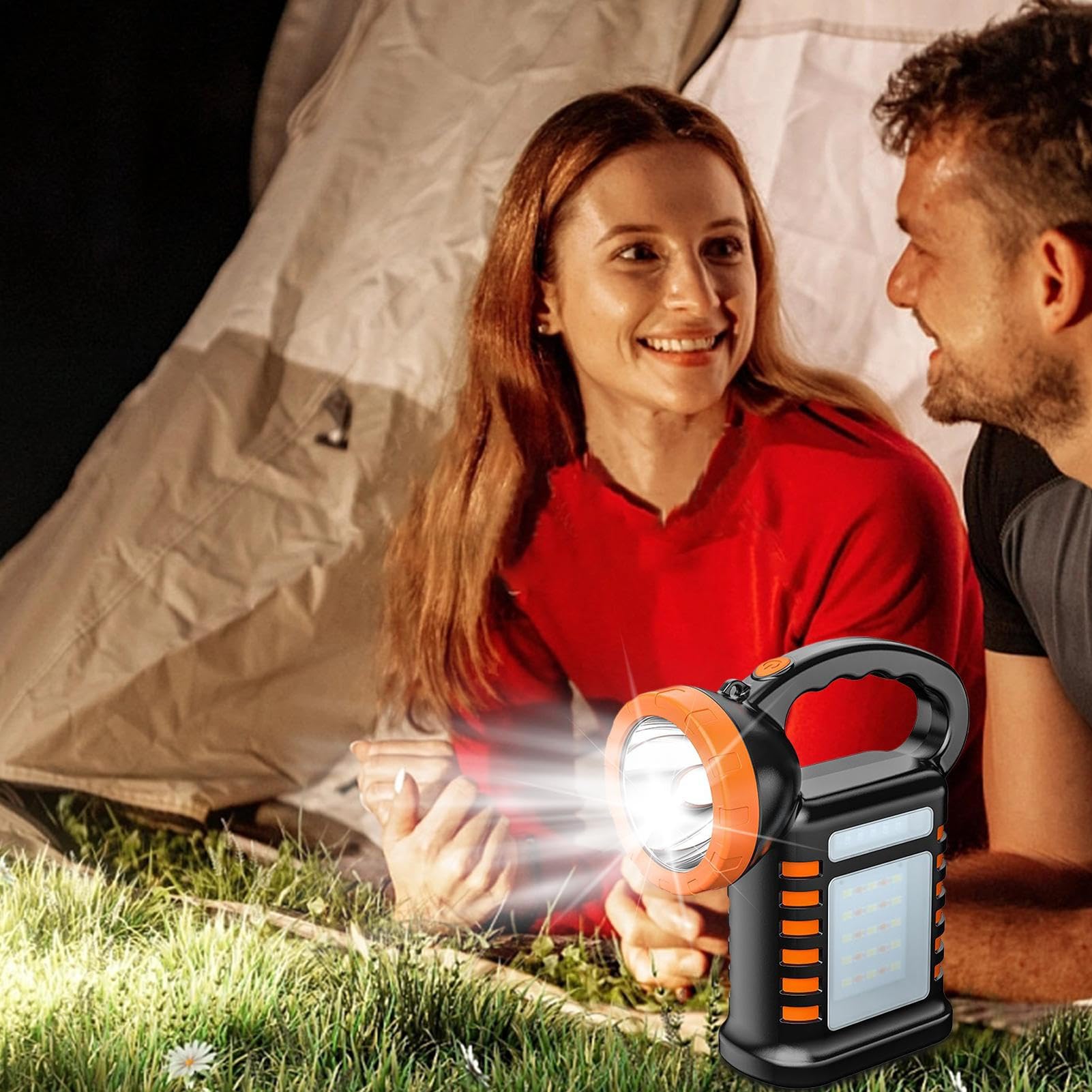 Latarnia solarna Ładowana przez USB, Wodoodporna, Przenośna | LED Latarka Robocza i Kempingowa Do Domu, Ogrodu, Wędkowania, Wycieczek, Awarii Prądu i Pracy