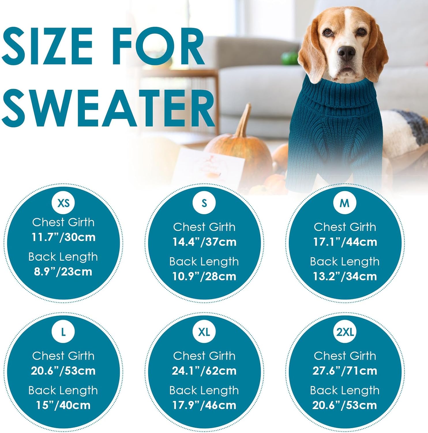 Dog Sweater, Medium Dog Sweaters Doggie Pullover for Fall Winter, Fleece Pet Christmas Sweaters for Holiday, Warm Turtleneck Knitwear for French Bulldog, Boston Terrier, Blue M