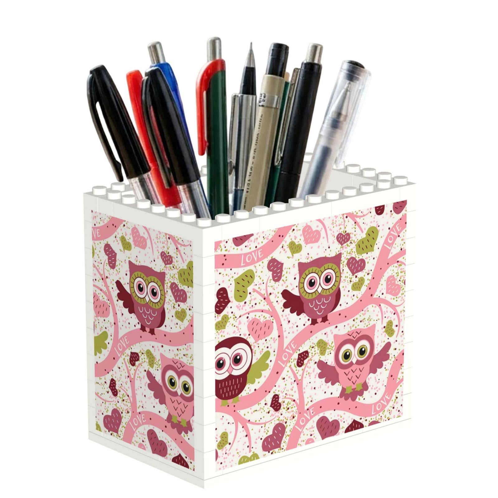 Poadnly Cute Owl, Pen Pot Pencil Holder for Office Home School, Compact Desk Organiser for Office Stationery