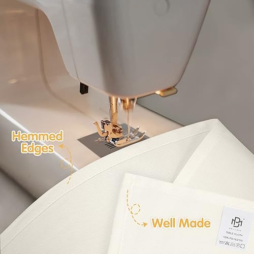 Miniatura 4 de BRILLMAX Paquete de 6 manteles rectangulares color marfil para mesas rectangulares de 6 pies de 60 x 102 pulgadas, 6 pies, tela rectangular de lino