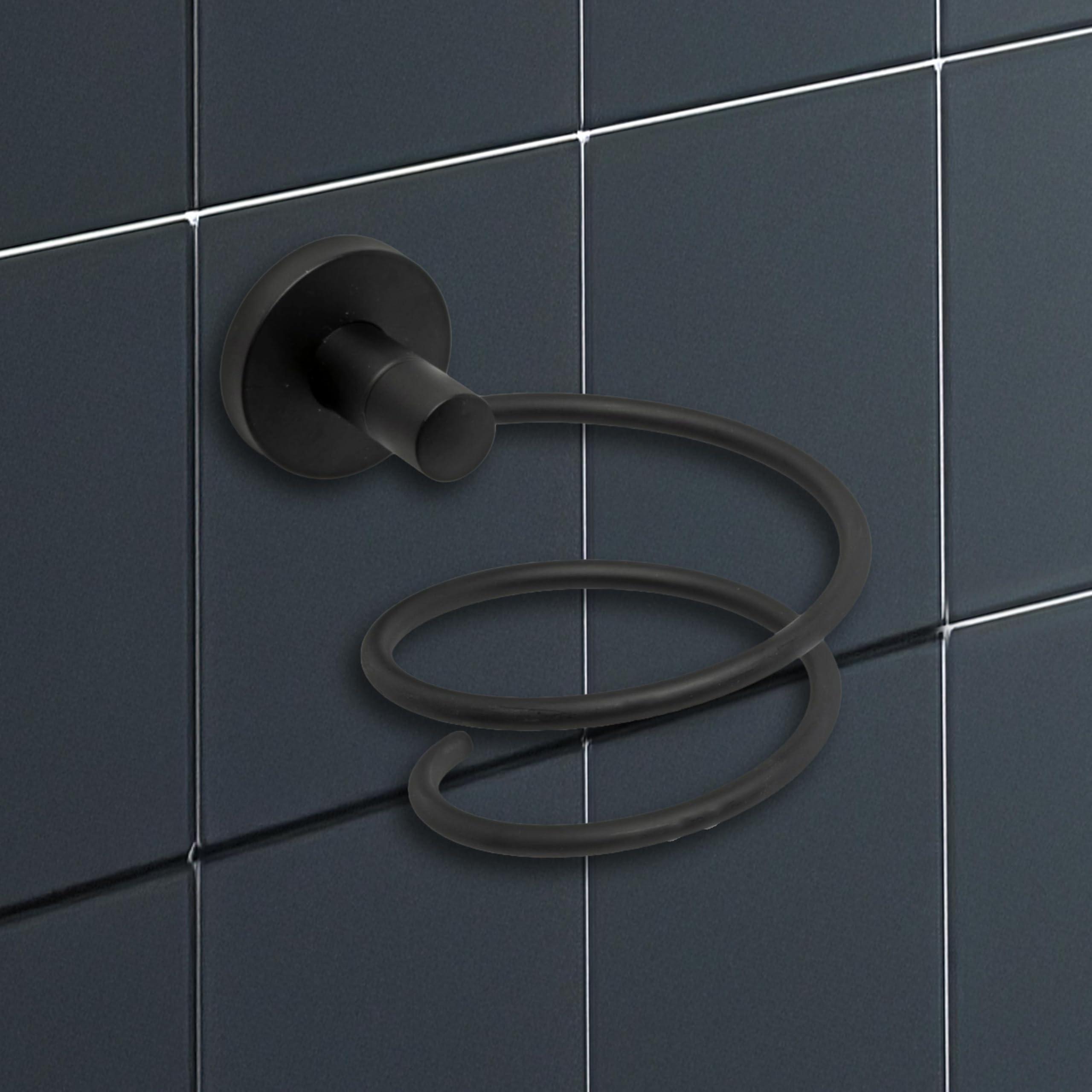 IPEA Porta Asciugacapelli Autodesivo da Parete - NON NECESSITA FORATURA - Design Moderno - Elegante Porta Phon Adesivo da Muro per Phon da Incollare in Bagno e Casa - Supporto