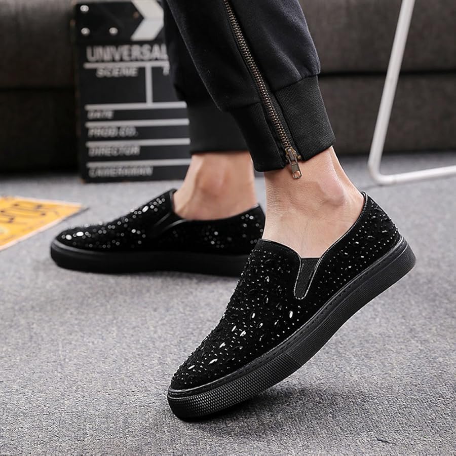 Amazon | [cnstone] ラインストーン スタッズ スリッポン スニーカー