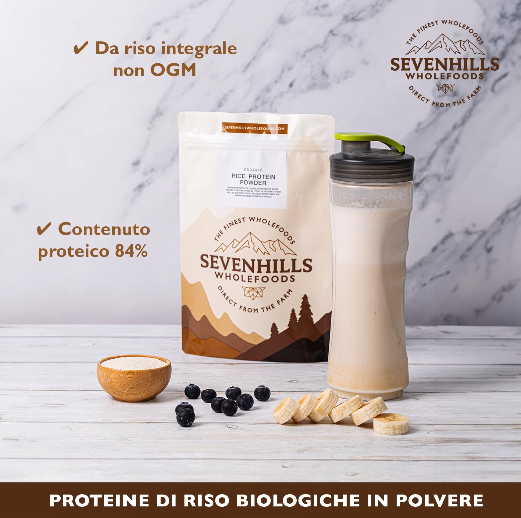 Sevenhills Wholefoods Polvere Proteica Di Riso Bio 1kg