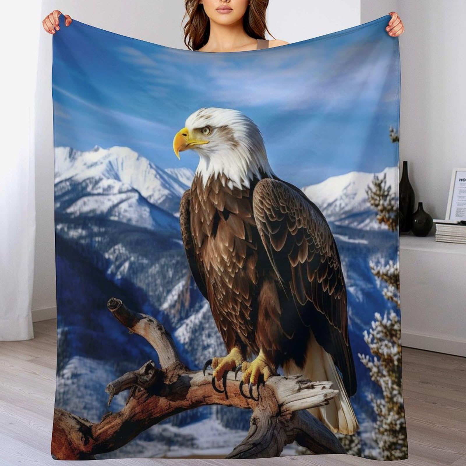 Linge de lit aigle impression 3D polaire flannel pour remplacer les plaids lourds