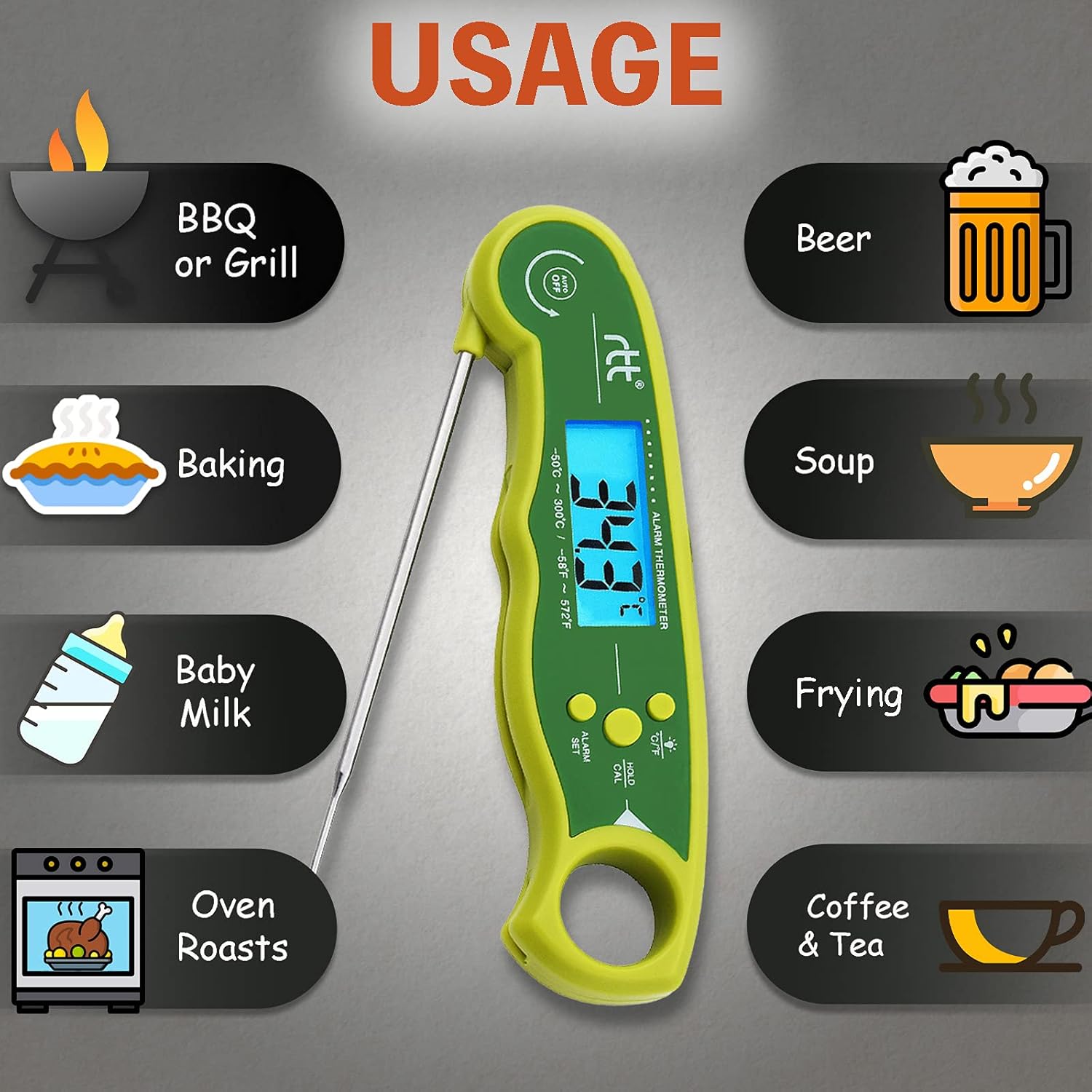 Review Steak Thermometers Meat Thermometer Oven Safe Dual Probe Instant Read Meat Thermometer