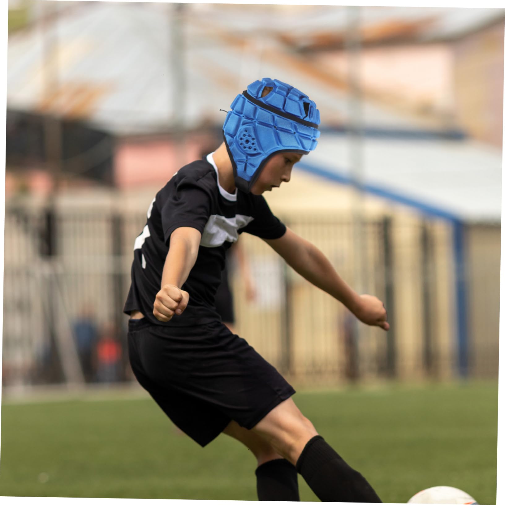 BESPORTBLE Casco de Seguridad anticolisión Casco de Esponja de Rugby para Guardia de Beisbol de Guardia de Futbol Protector de Cabeza anticolisión de Atleta Blue