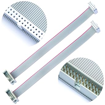 IDC Cable IDE Flat Ribbon Cable 10/14/16/20/26/30/34/40 Pin Ribbon Cable IDC Cable Connector, Male to Female IDE Extension Cable 50CM Length FC 10-Pin 3PcsKS-MF10