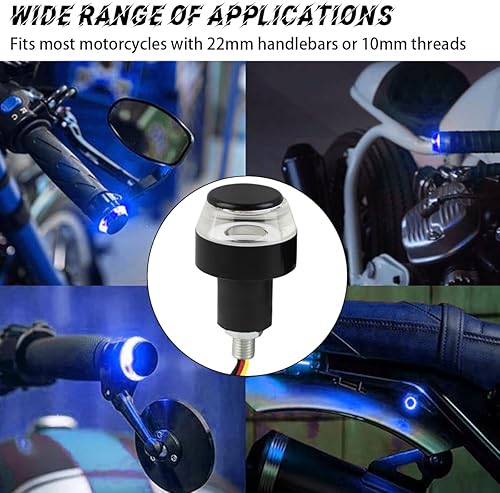 Miniatura 6 de AICEL Luces LED para el extremo del manillar de motocicleta, luz indicadora de giro para manillar, 12 V, barra de mango de agarre, lámpara de