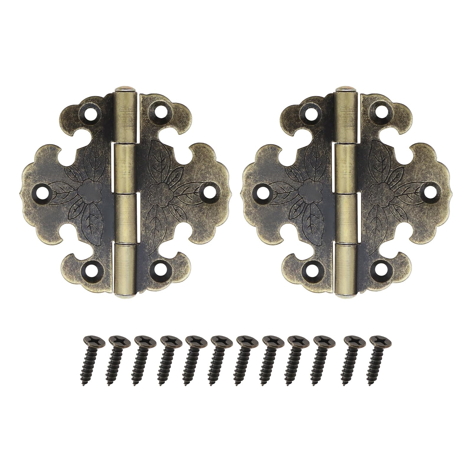 Sg Store Bronze 10Pcs Antique Hinge Folding Butt Hinges Wooden Box Decorative Hinge For Drawer Cabinet Door Jewelry Box Furniture Hardware Includes Screws 66X66mm