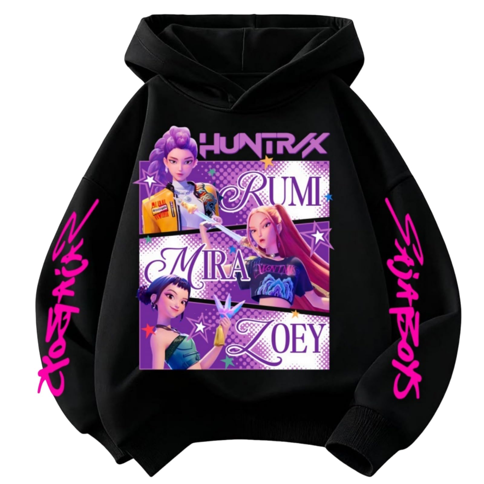 K-Pop Hoodie For Girls Teens Trendy Long Sleeve Sweatshirt Graphic Print Cozy Hunters Hoodies De-Mon Pullover — view 4