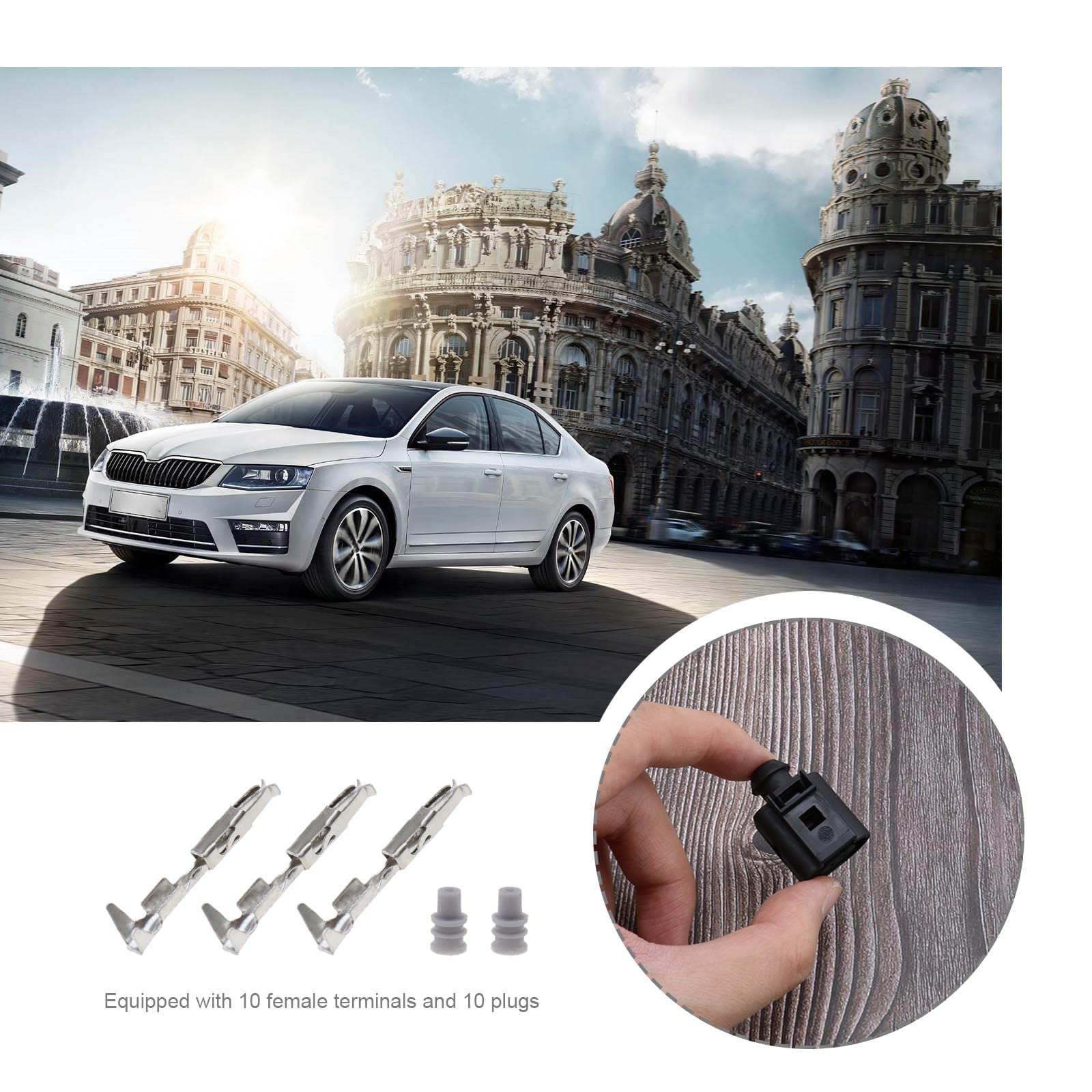 Kit Connettori Femmina 3 Pin Per Auto VW, Audi, Seat, Skoda - 5 Set Con Terminali E Guarnizioni - Foto 4