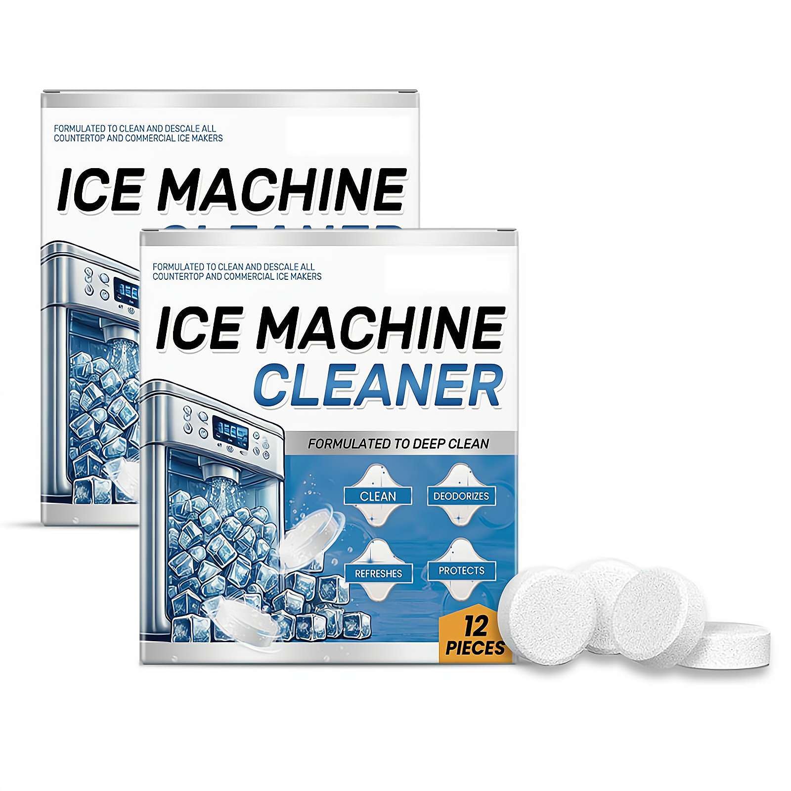 Ice Machine Cleaner Maker Descaler,24 Ice Machine Cleaner Tablets, Safe Scale Remover for Countertop,Ice Makers,Clean Tablets for Ice Machine,Remove