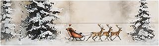 Simply Said, INC Santa Sleigh Woods Scene Vintage Pallet Boards Decor, 7 x 24 inch Wood Sign, Christmas Holiday Farmhouse Art, Made in USA, VPB1341