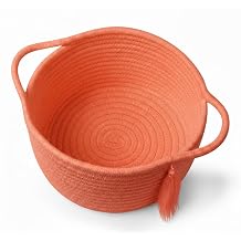 Small Gift Basket Empty to Fill with Gifts Bag & Ribbon, Orange