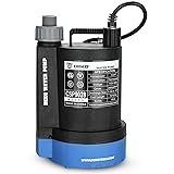 DEKOPRO Submersible Water Pump 1/3 HP 2450GPH Utility Pump Thermoplastic Electric Portable Transfer Water Pump with 10-Foot Cord for Pool Tub Garden Pond Draining 1/3hp Blue