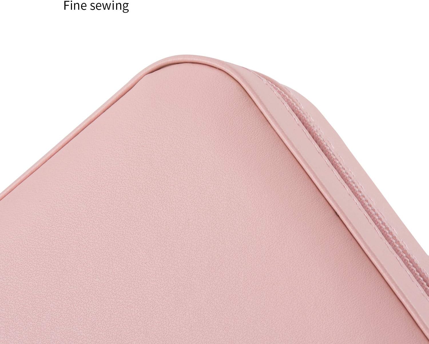 Zip Jewelry Box for Necklace/Ring/Earring/Bracelet,Travel Jewelry Organizer,Small/Mini Jewelry Case,Portable Jewellery Box for Women/Girls/Mens (Pink)