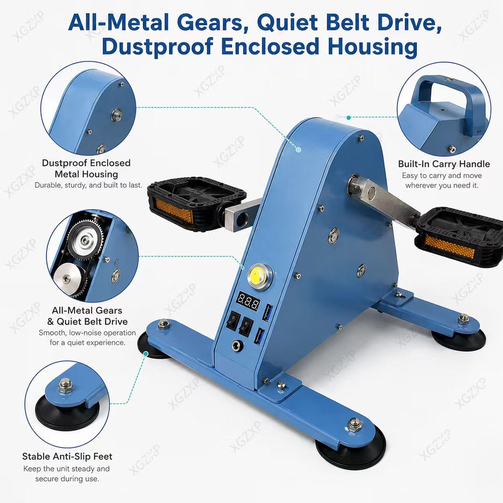 Generator energii na pedały, ładowarka generatora, podwójny interfejs USB i oświetlenie LED do laptopów, zewnętrzne zasilanie zapasowe