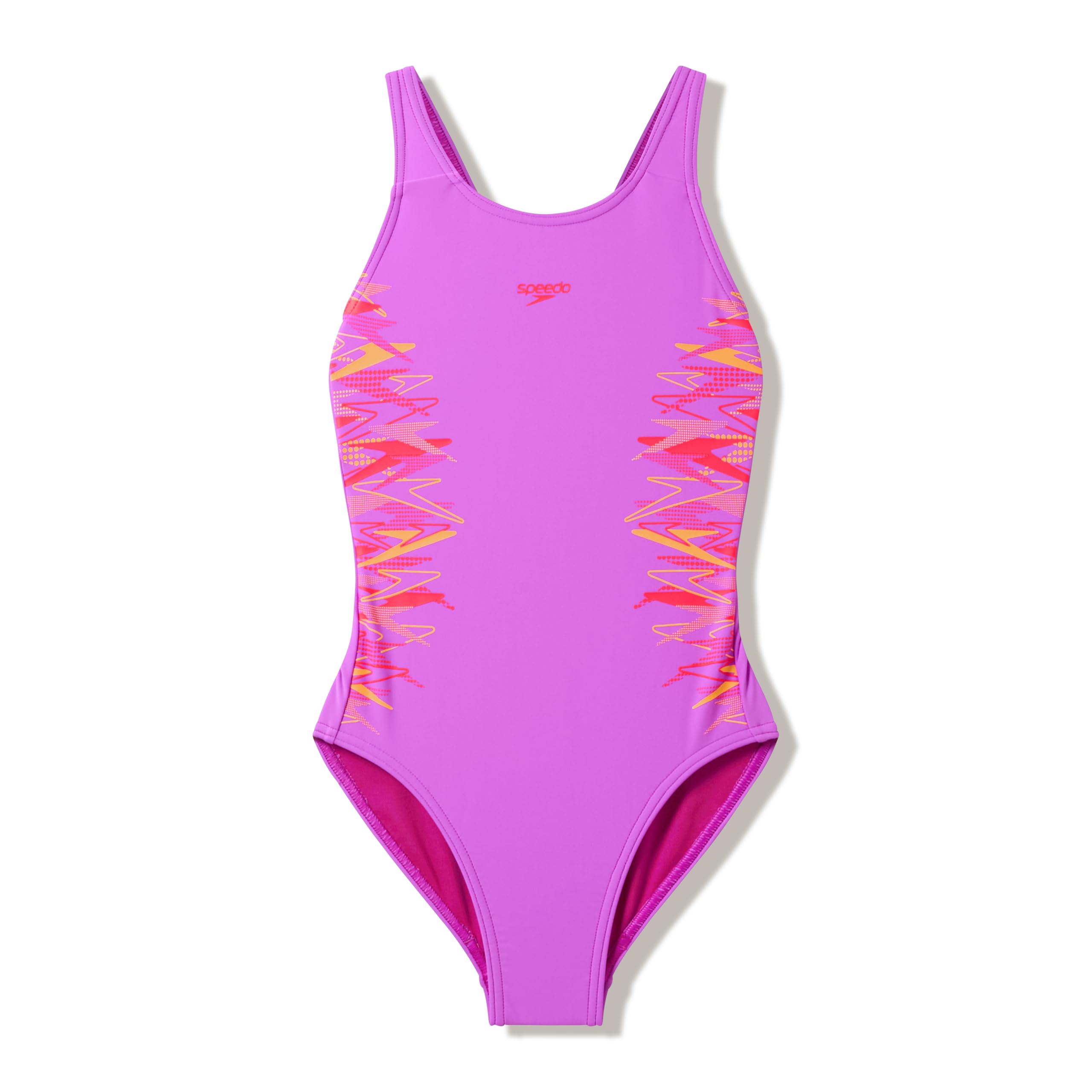 Speedo Girls Placement Muscleback Swimsuit Swimming Costume Purple Size 14 Years
