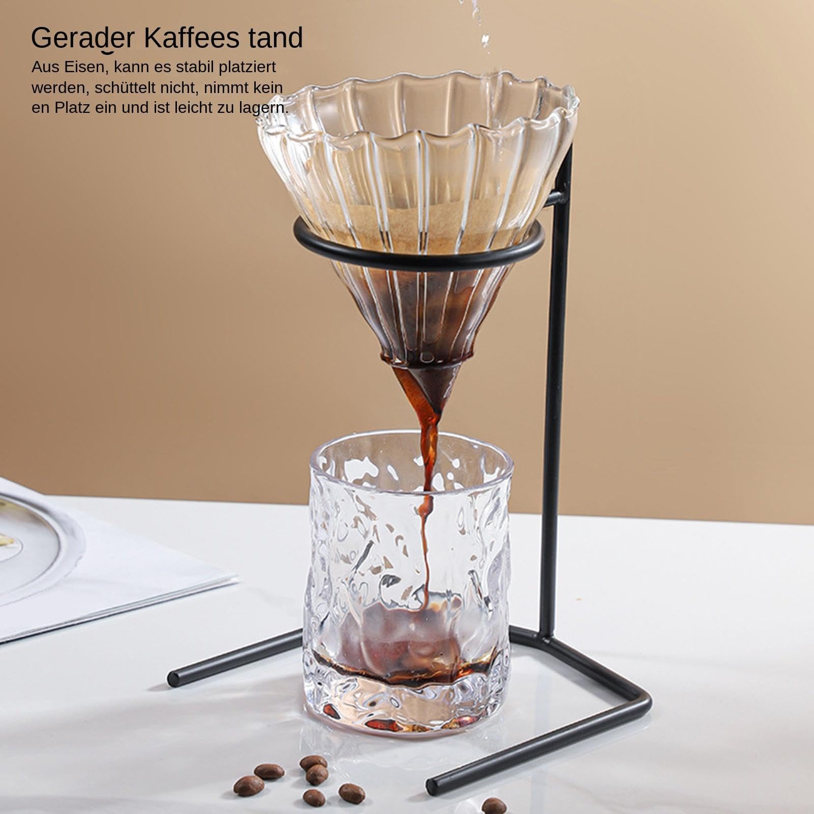 Kaffee Tropfer Gestell Aus Eisen – Mit Ledergriff | Pour Over Kaffeeständer Für Zuhause & Café