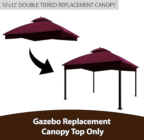 Miniatura 7 de Cubierta superior de repuesto de 10 x 12 pulgadas para Lowe's Allen Roth #GF-12S004B-1, kioscos de techo resistente con malla, solo parte superior
