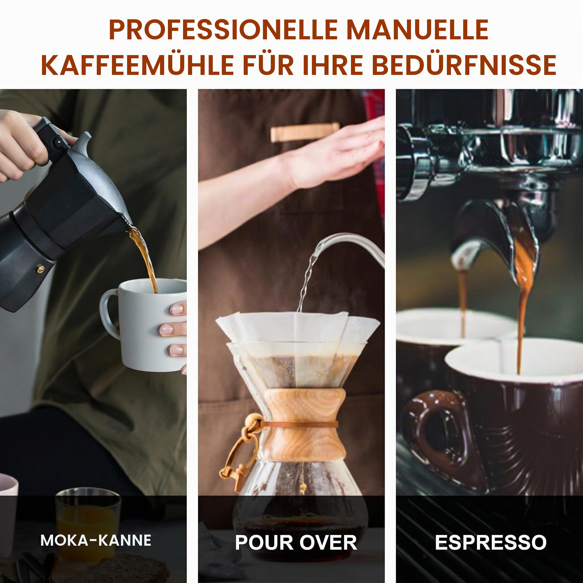 M6 Kaffeemühle Handbuch, Kapazität 25g, Hand Kaffeemühle Sharp Hexagonal Mahlkern, tragbare manuelle Kaffeebohnen Mühle für Gießen über Espresso