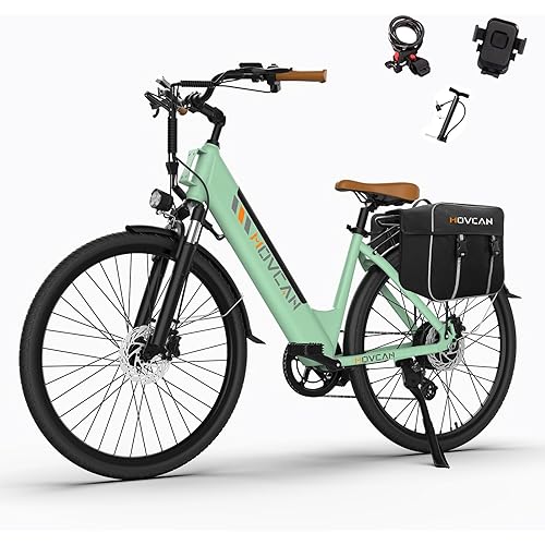 Movcan V80 Electric Bike, 1000W Motor 28MPH Ebike, 48V 13Ah Removeable Battery, 26'' City Cruiser Adult Electric Bicycles up to 70 Miles