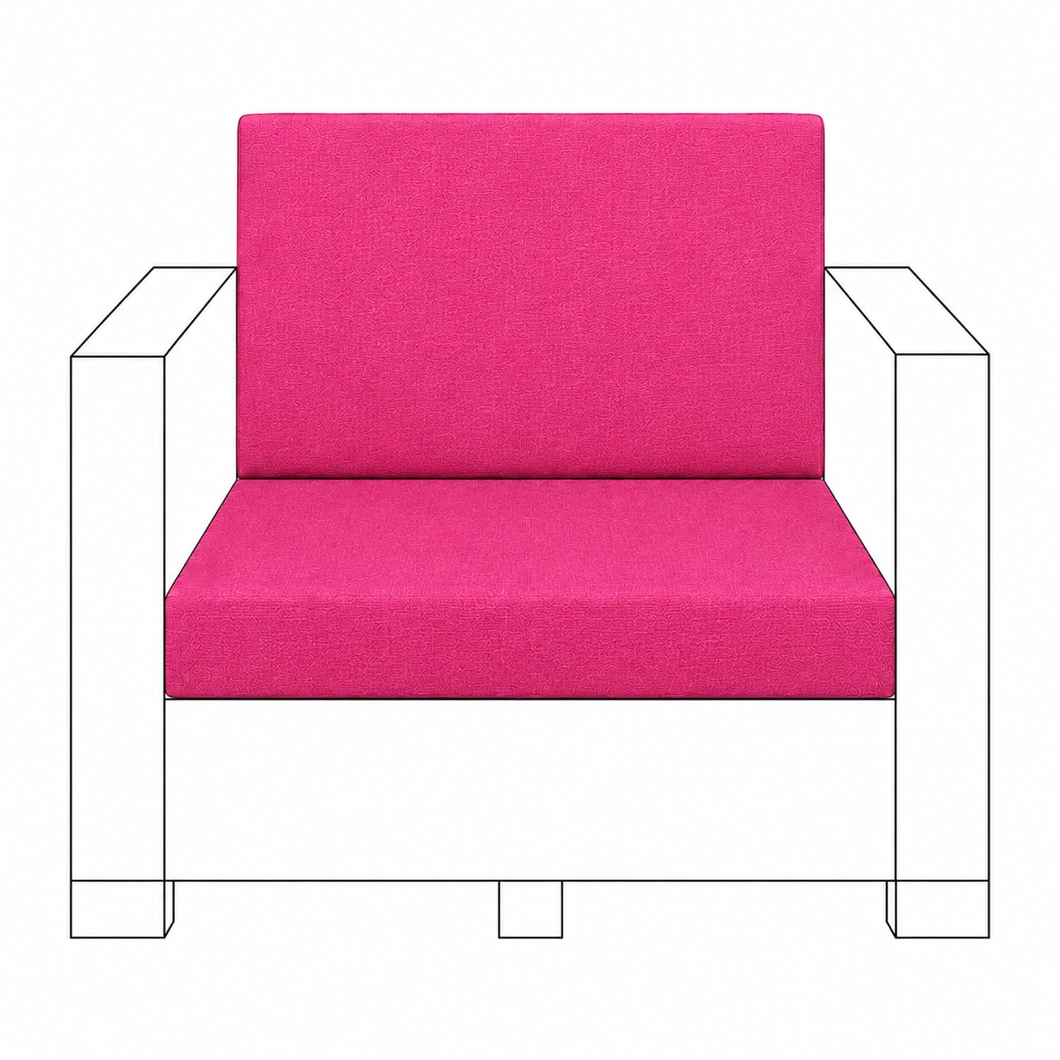 David & Amaya Rattan Garden Sofa Chair Patio 2, 3 or 4 Seater Outdoor Thick Padded Comfy Seat Cushions Set Only (Furniture Not Included) Water-Resistant Removable Cover (2 Pc Pink Armchair)