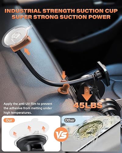 Miniatura 4 de 1Zero Soporte magnético mejorado para teléfono para automóvil, extensión de brazo largo de cuello de cisne de 14 pulgadas