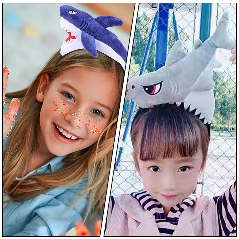 FRCOLOR Shark Costume Headband, 2pcs Animal Shark Headbands Fish Animal Hairbands Cosplay Headwear for Halloween Party - Image 2