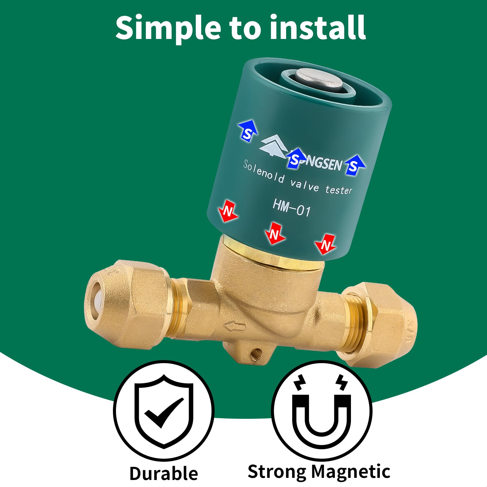 Válvula solenoide magnética HM-01 probador de válvula solenoide para HVAC, almacenamiento en frío y reparación de sistemas de aire acondicionado central