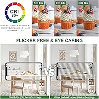 Vista 4 de 100Watt Equivalent LED Light Bulbs 5000K Daylight, Dimmable A19 LED Light Bulbs 14W 1500LM Bright LED Bulbs with E26 Standard Medium Base for Home