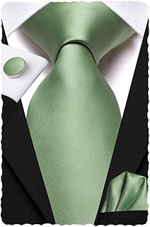 Men Ties Sets Silk Stripe Paisley Necktie Pocket Square Cufflinks for Business Wedding