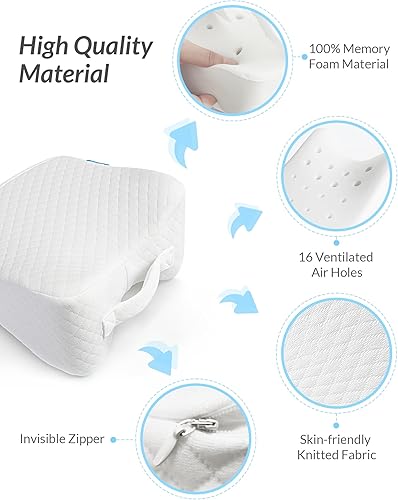 Miniatura 3 de ZIKEE Almohada de rodilla para dormir de lado, almohada de espuma viscoelástica para piernas diseñada para estadounidenses, almohada refrescante con