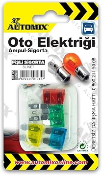 Automix Fişli Sigorta Seti 5’li | Araç Elektrik Sistemi Koruma Seti