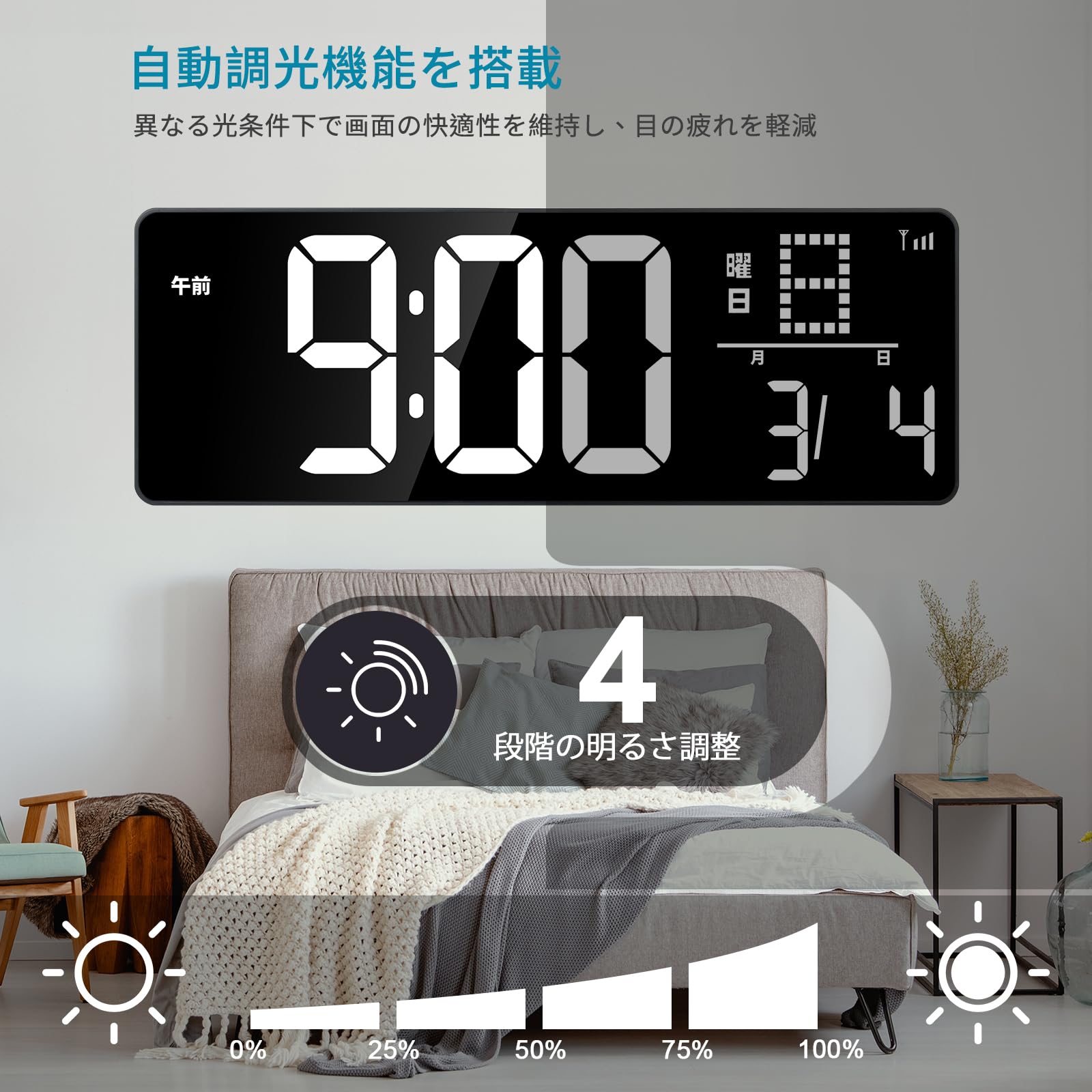 Amazon.co.jp: Blueekin デジタル時計 Bluetooth 自動時刻修正 電波