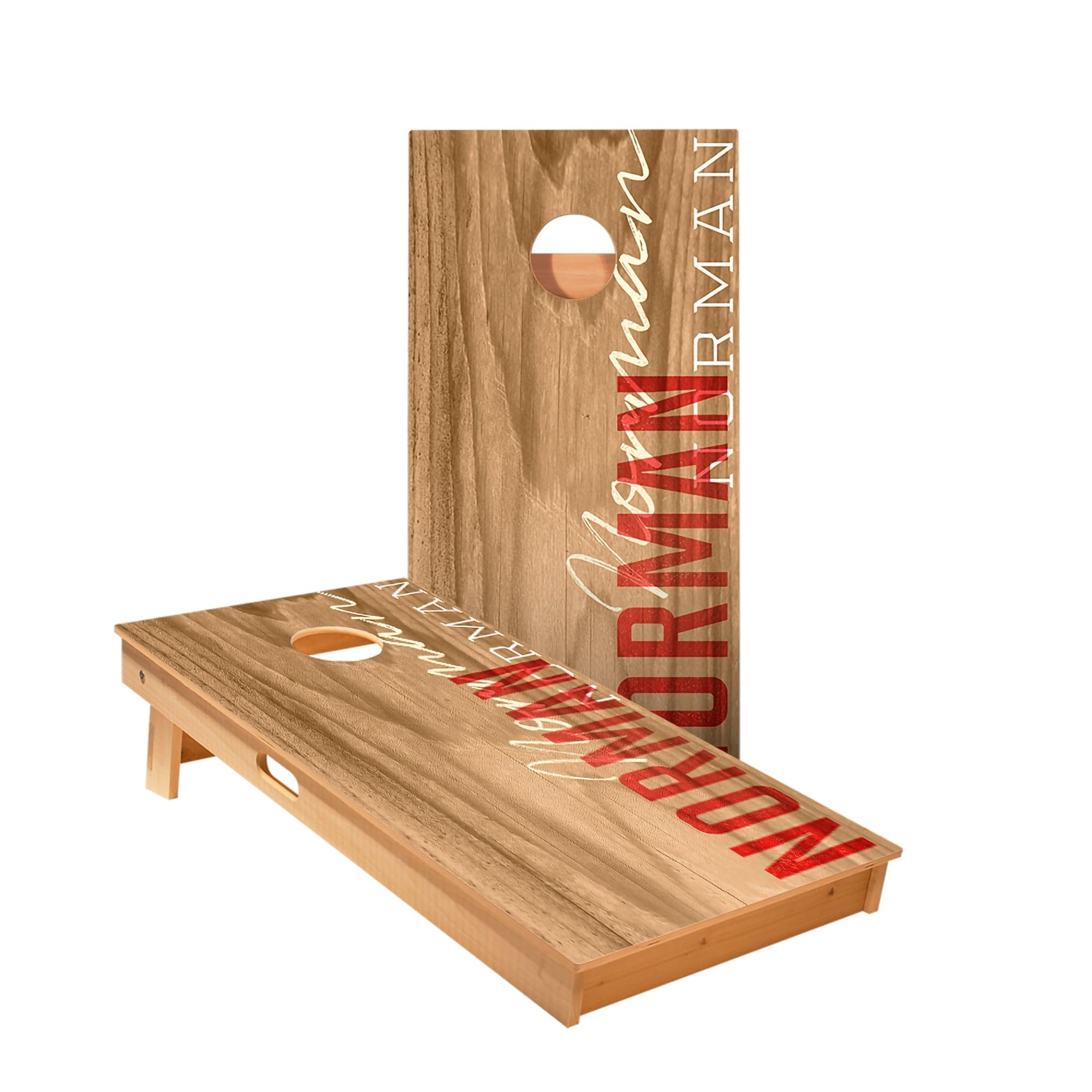 Skip's Garage Norman Gameday Cornhole Boards - Includes (2) Boards (Resin Bags) + (1) Black Carrying Case