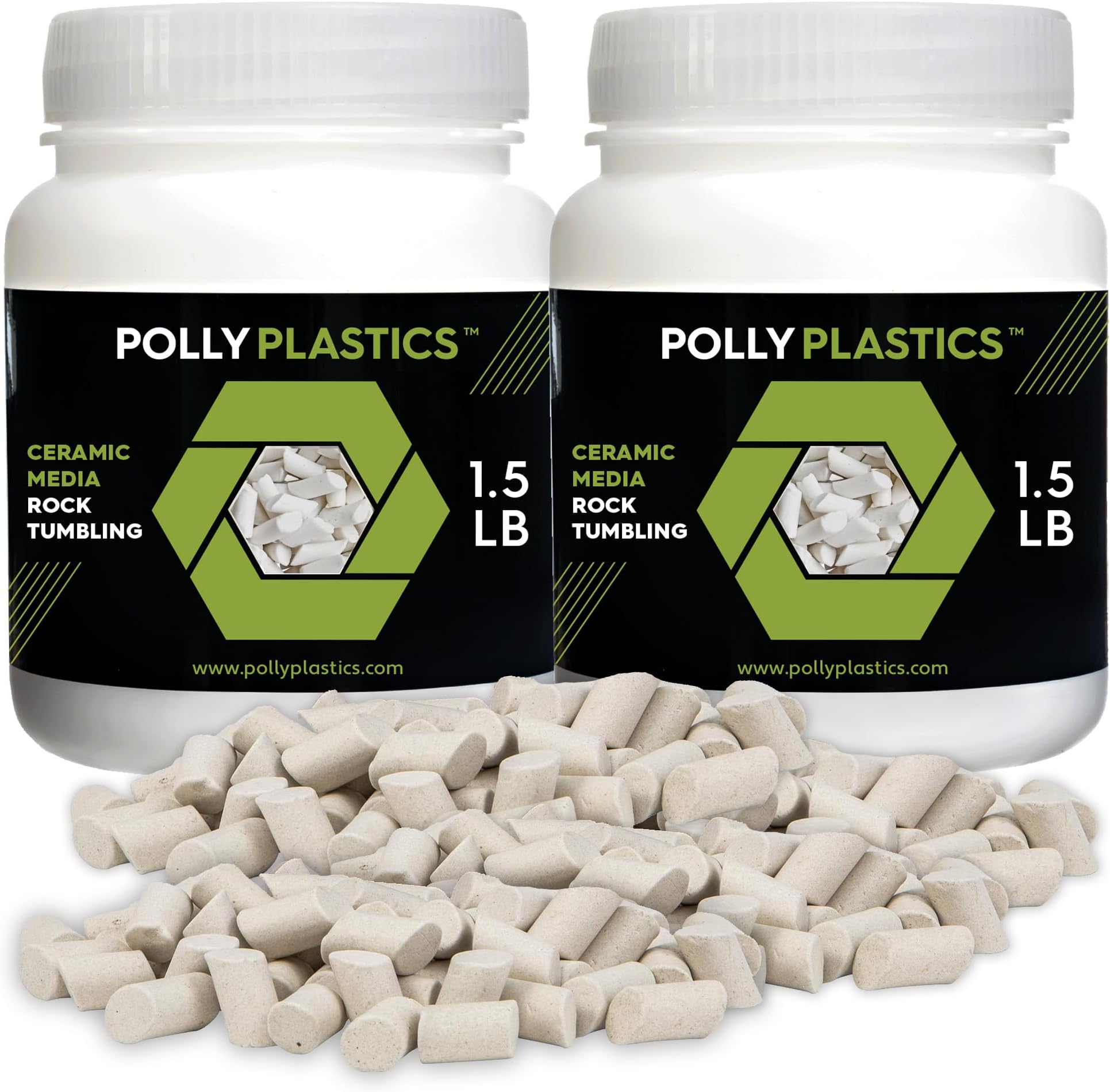 Rock Tumbling Ceramic Filler Media (Large Cylinder Size) Non-Abrasive Ceramic Pellets for All Type Tumblers (3 lbs)